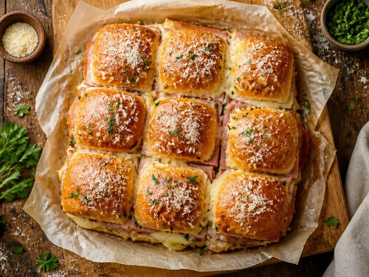 Budget-friendly ham and cheese Hawaiian roll sliders