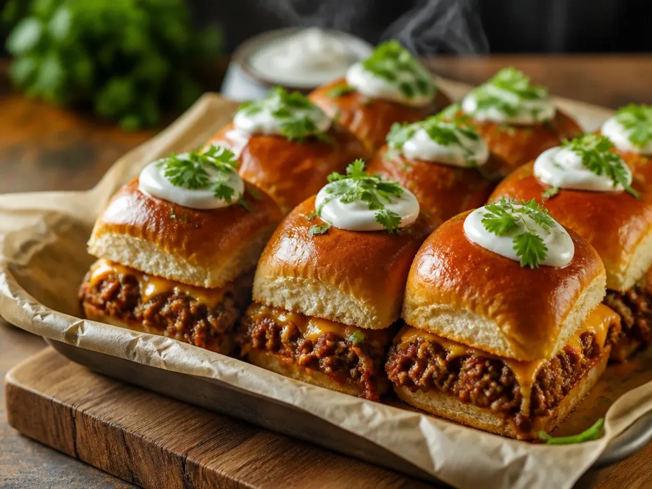 One-pot sloppy joe sliders with saucy beef filling