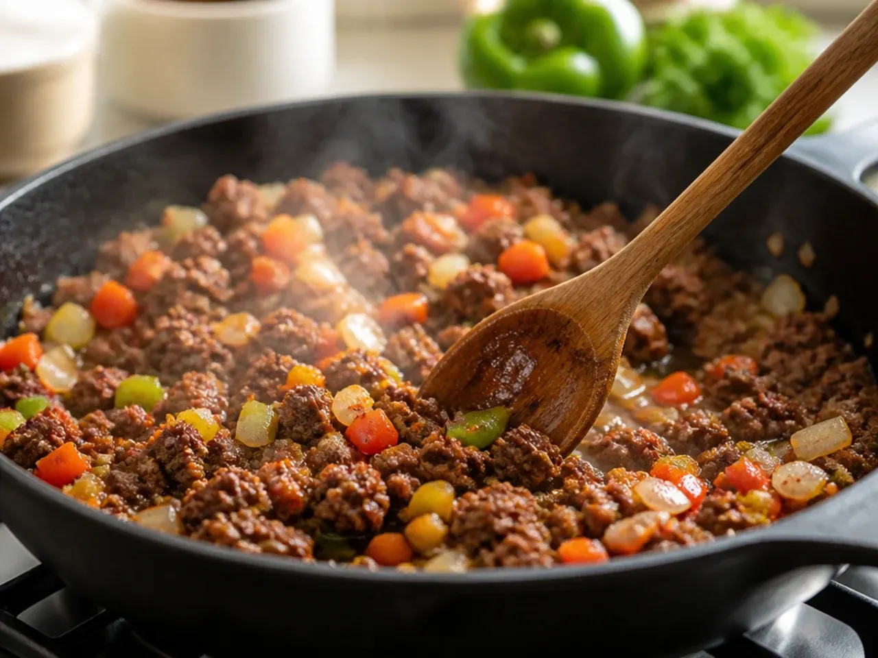 sloppy joe cornbread casserole recipe step 1