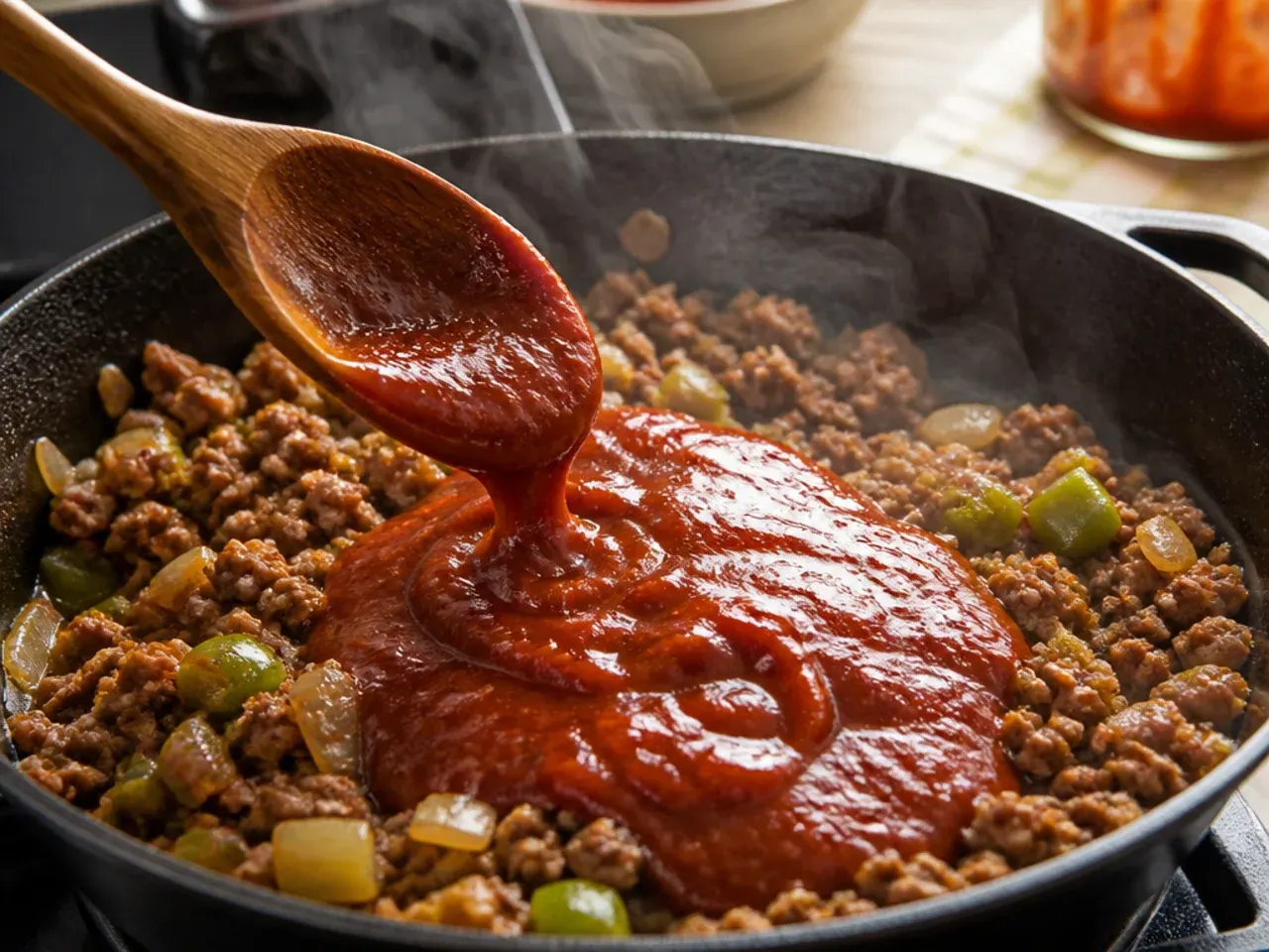 sloppy joe cornbread casserole recipe step 2