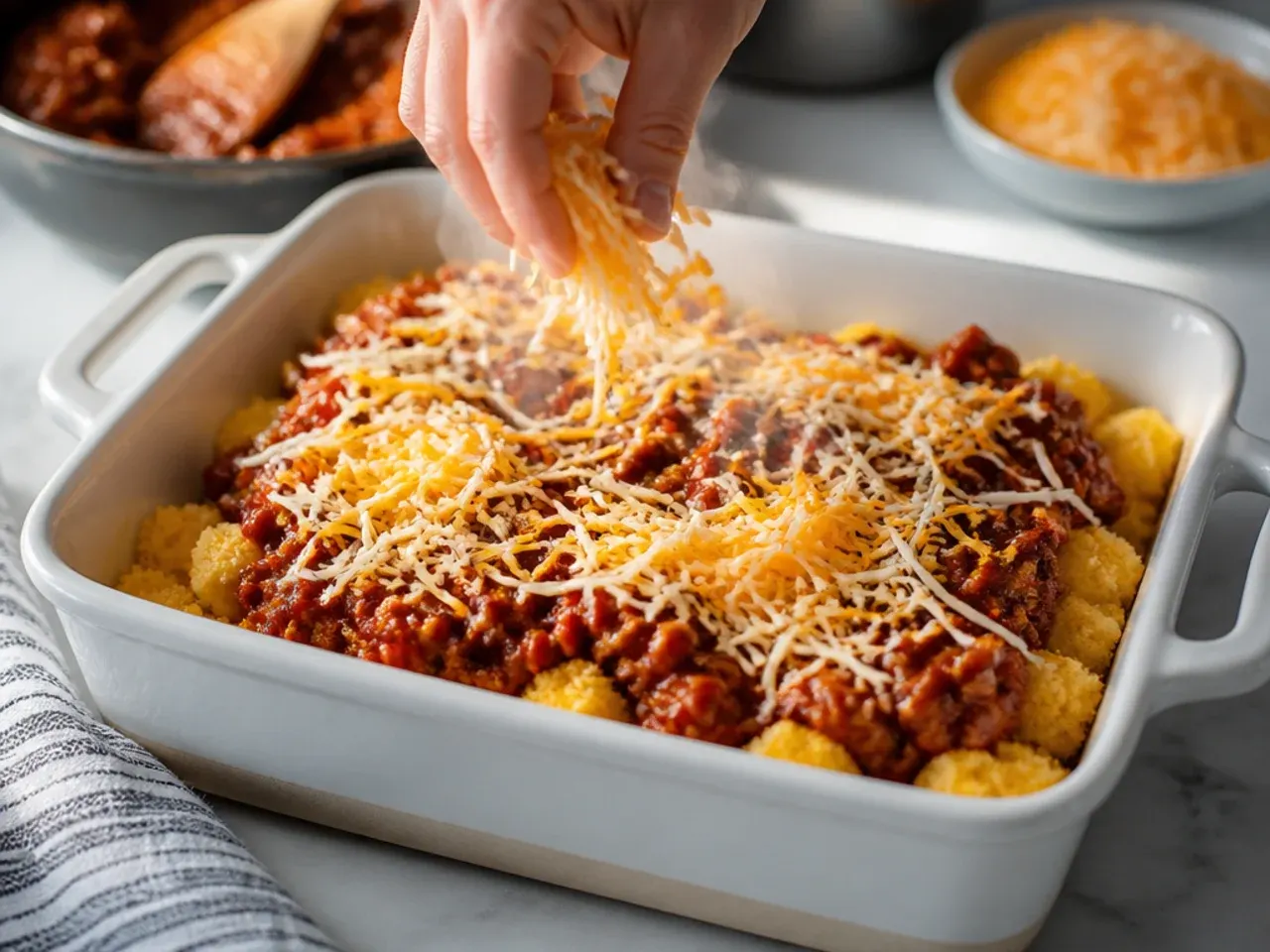 sloppy joe cornbread casserole recipe step 4