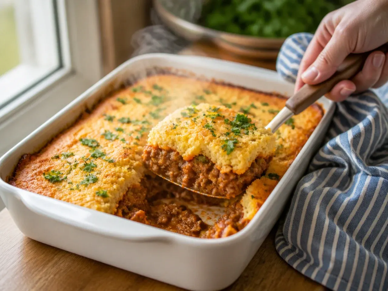 sloppy joe cornbread casserole recipe step 7
