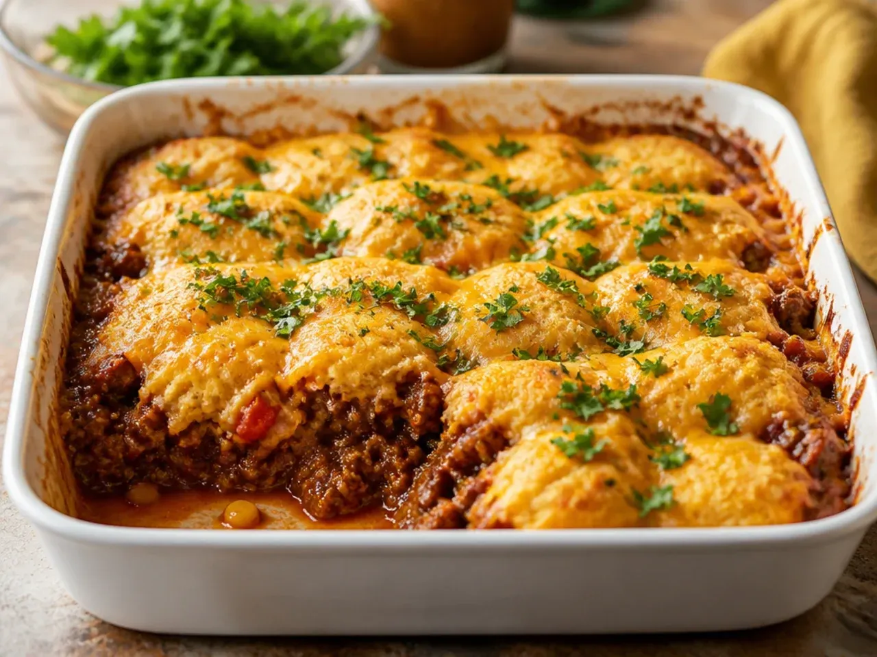 Ground beef mince being drained of excess fat in a skillet with a spoon