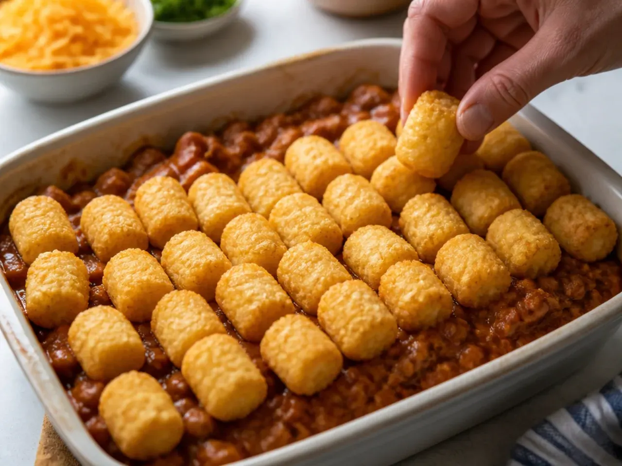 sloppy joe tater tot casserole recipe step 6