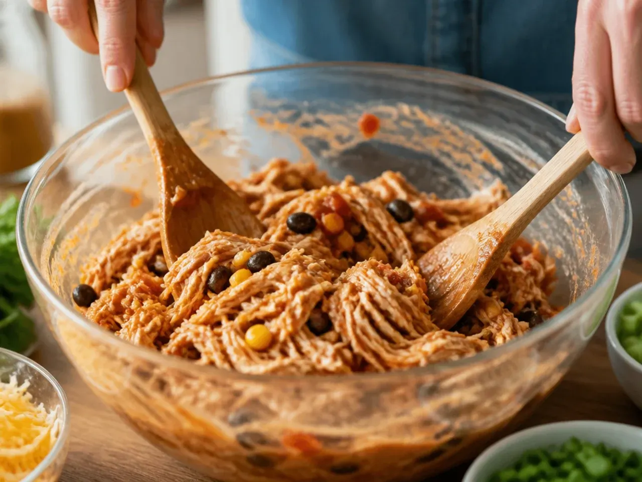 slow cooker chicken enchilada casserole recipe step 2