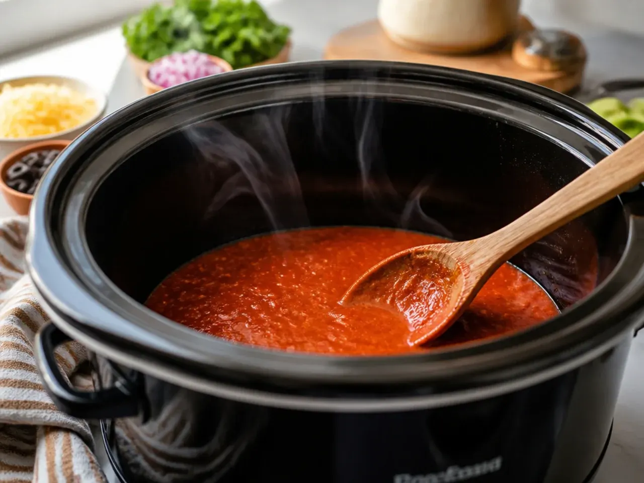 slow cooker chicken enchilada casserole recipe step 5