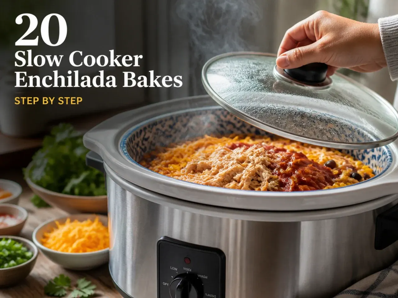 slow cooker chicken enchilada casserole recipe step 14