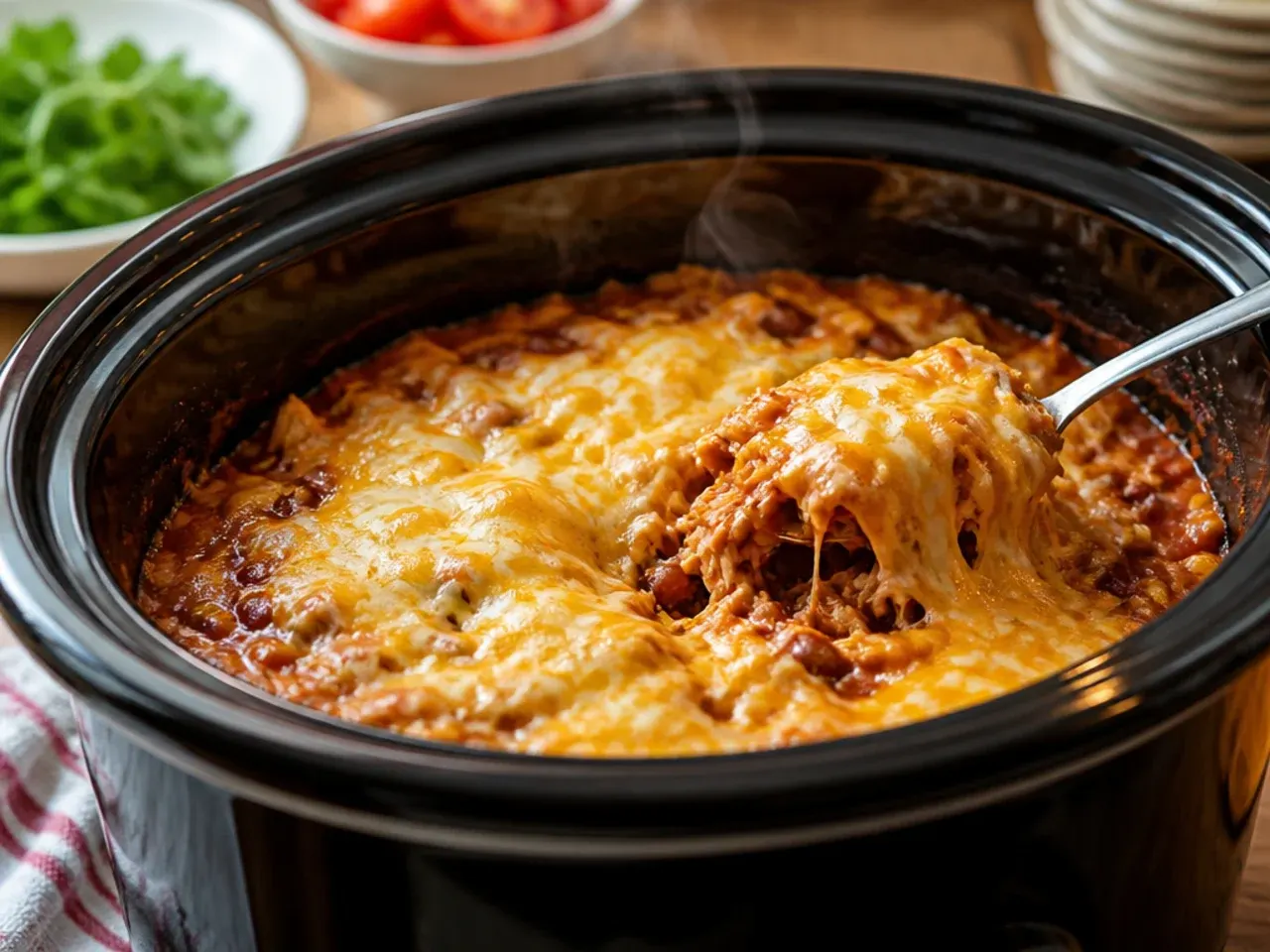 slow cooker chicken enchilada casserole recipe step 15