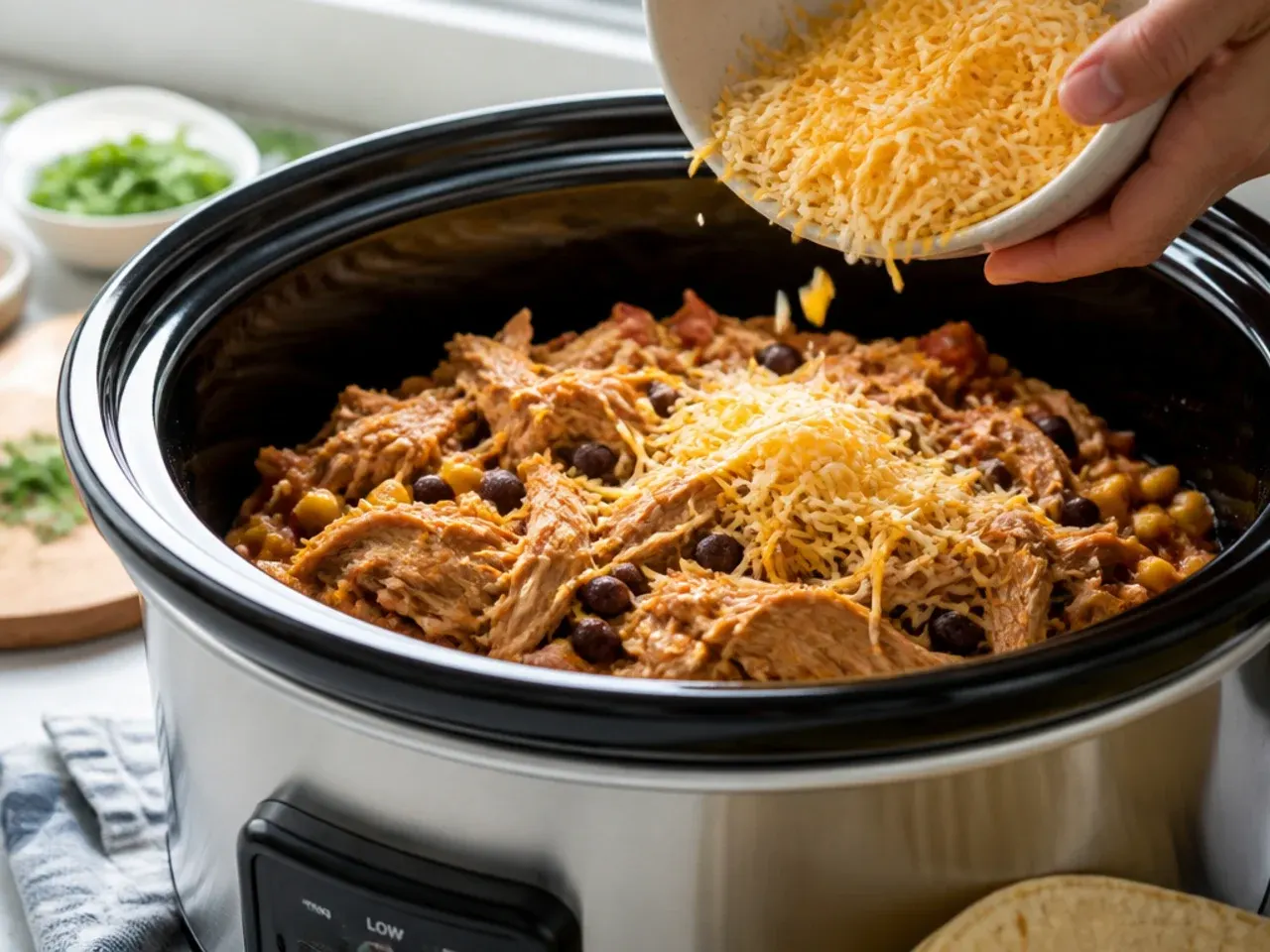 slow cooker chicken enchilada casserole recipe step 18