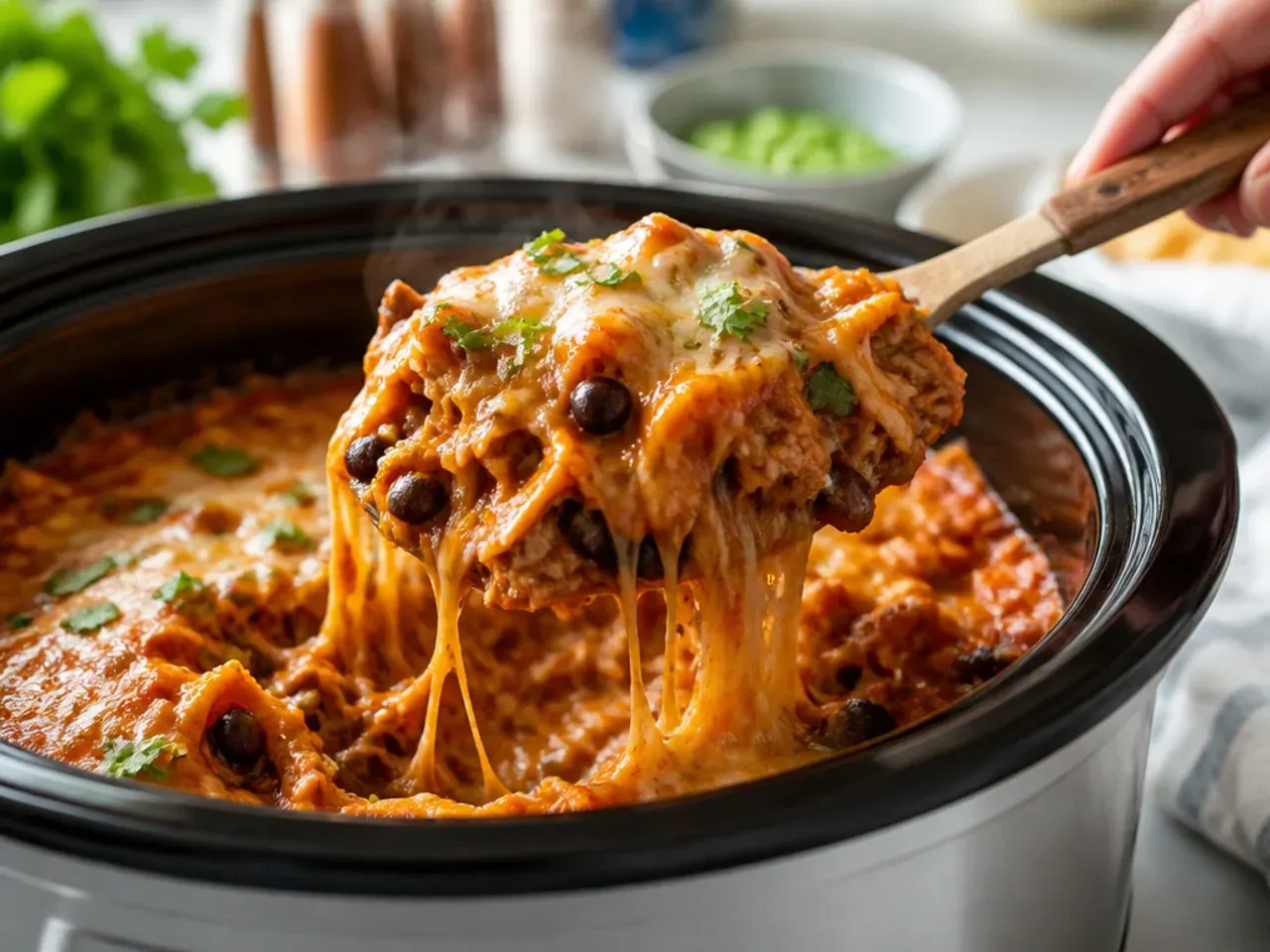 slow cooker chicken enchilada casserole recipe step 19