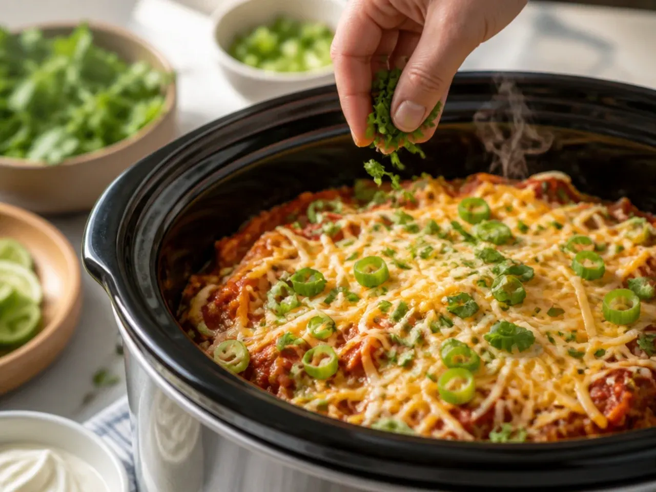 slow cooker chicken enchilada casserole recipe step 20