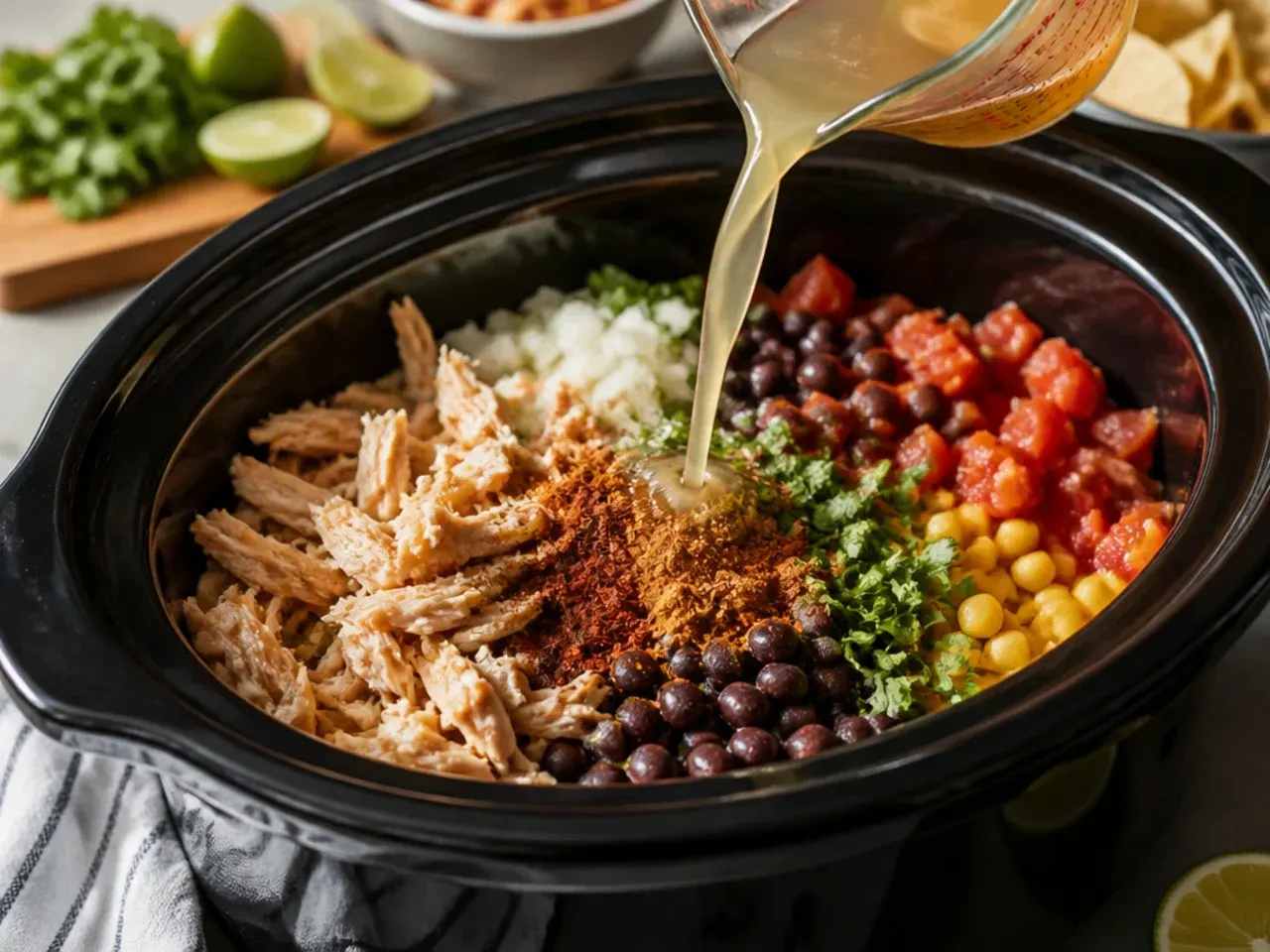 slow cooker chicken tortilla soup recipe step 2