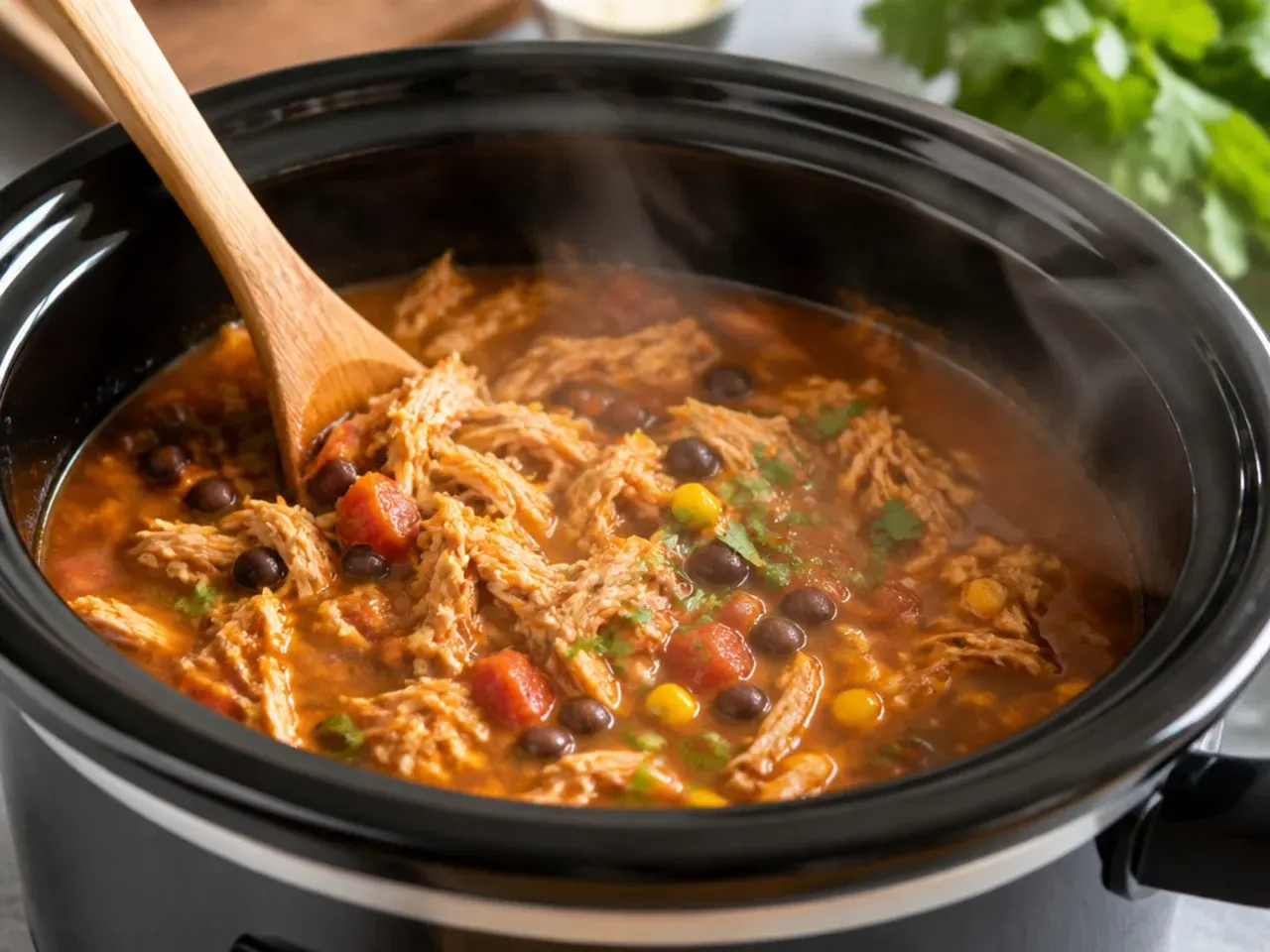 slow cooker chicken tortilla soup recipe step 3