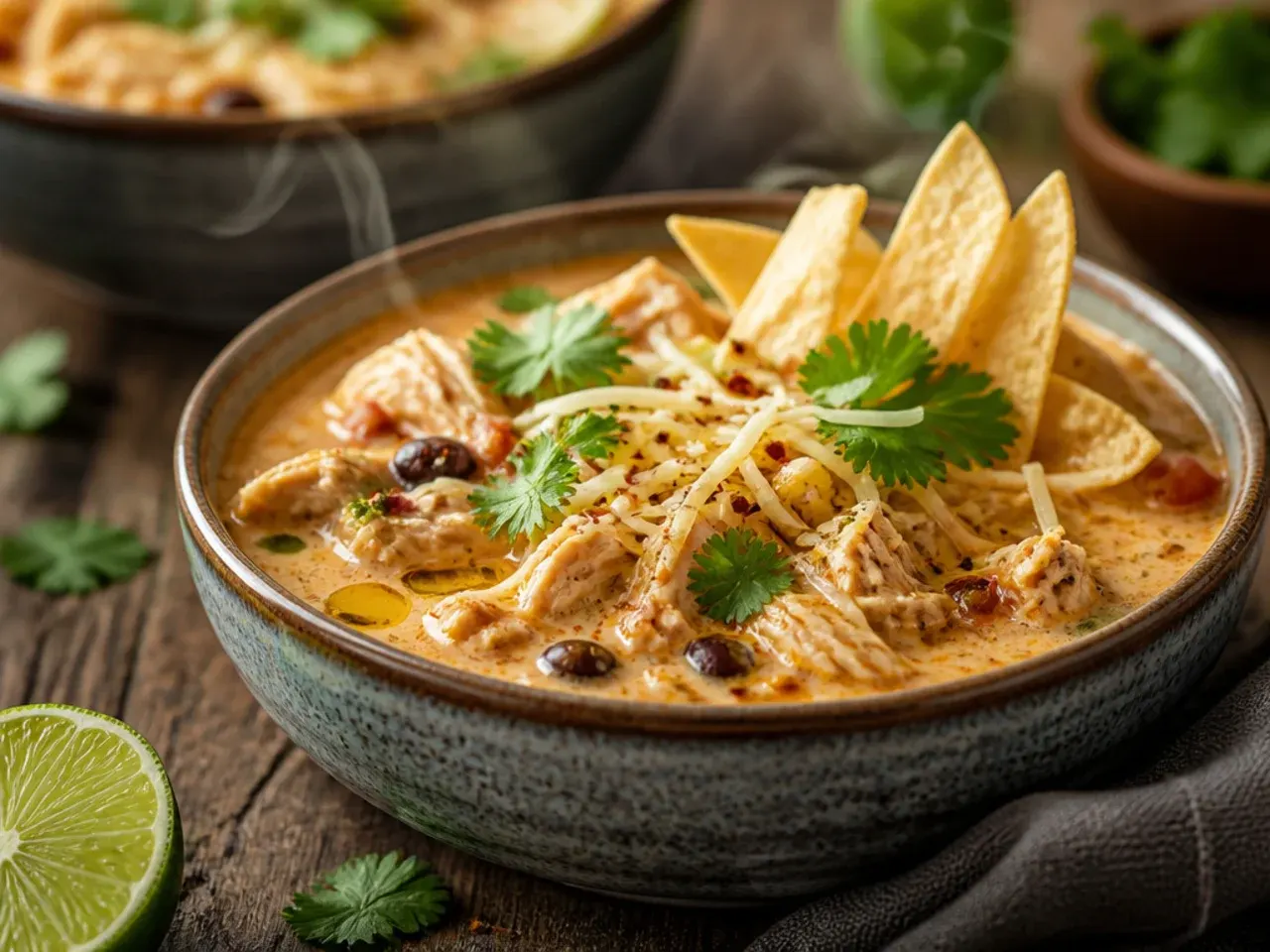 Quick weeknight chicken tortilla soup prep with chopped onion and garlic ready to go