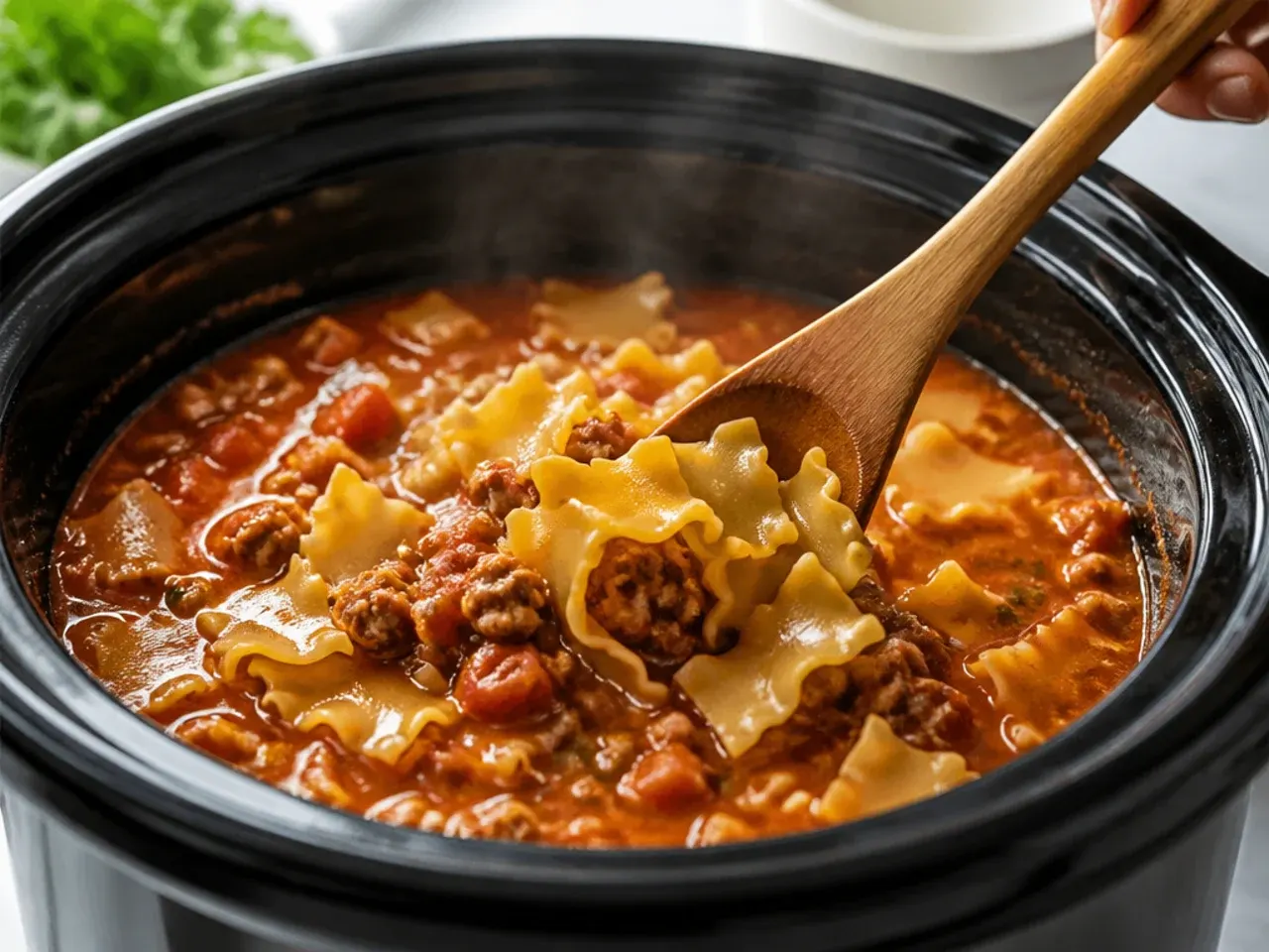 slow cooker lasagna soup recipe step 4