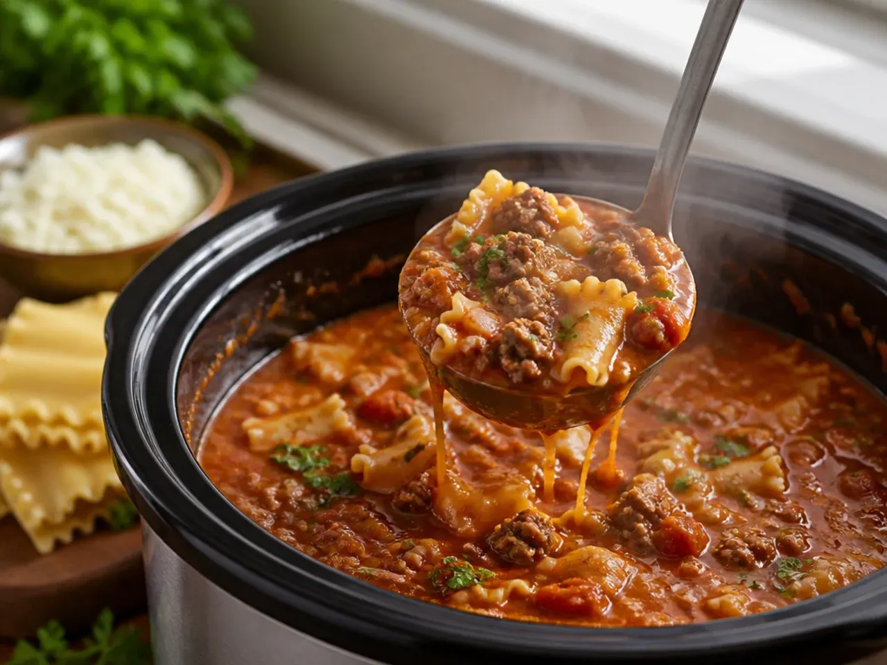 slow cooker lasagna soup recipe step 7