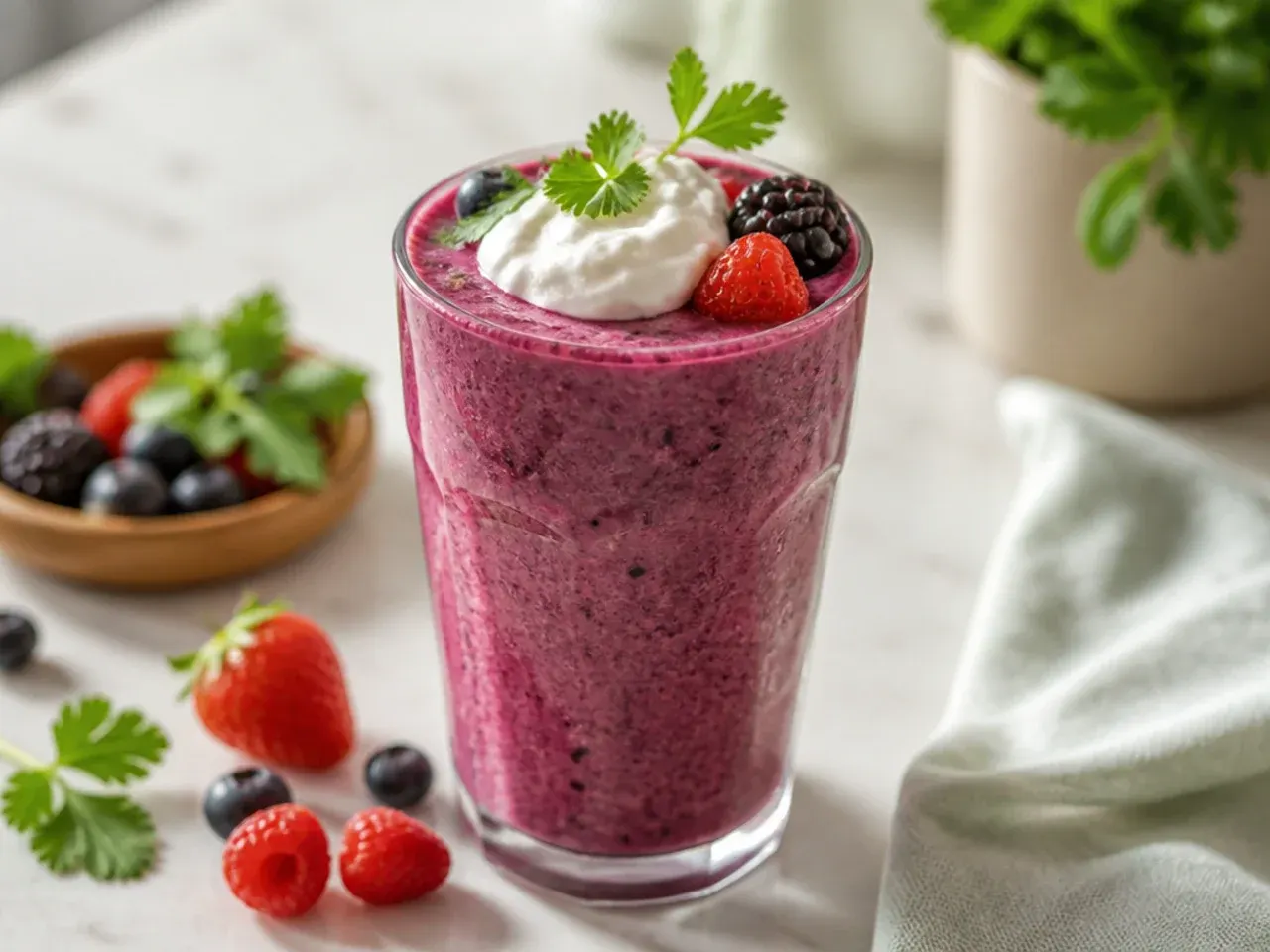 Quick frozen fruit smoothie made with just two ingredients