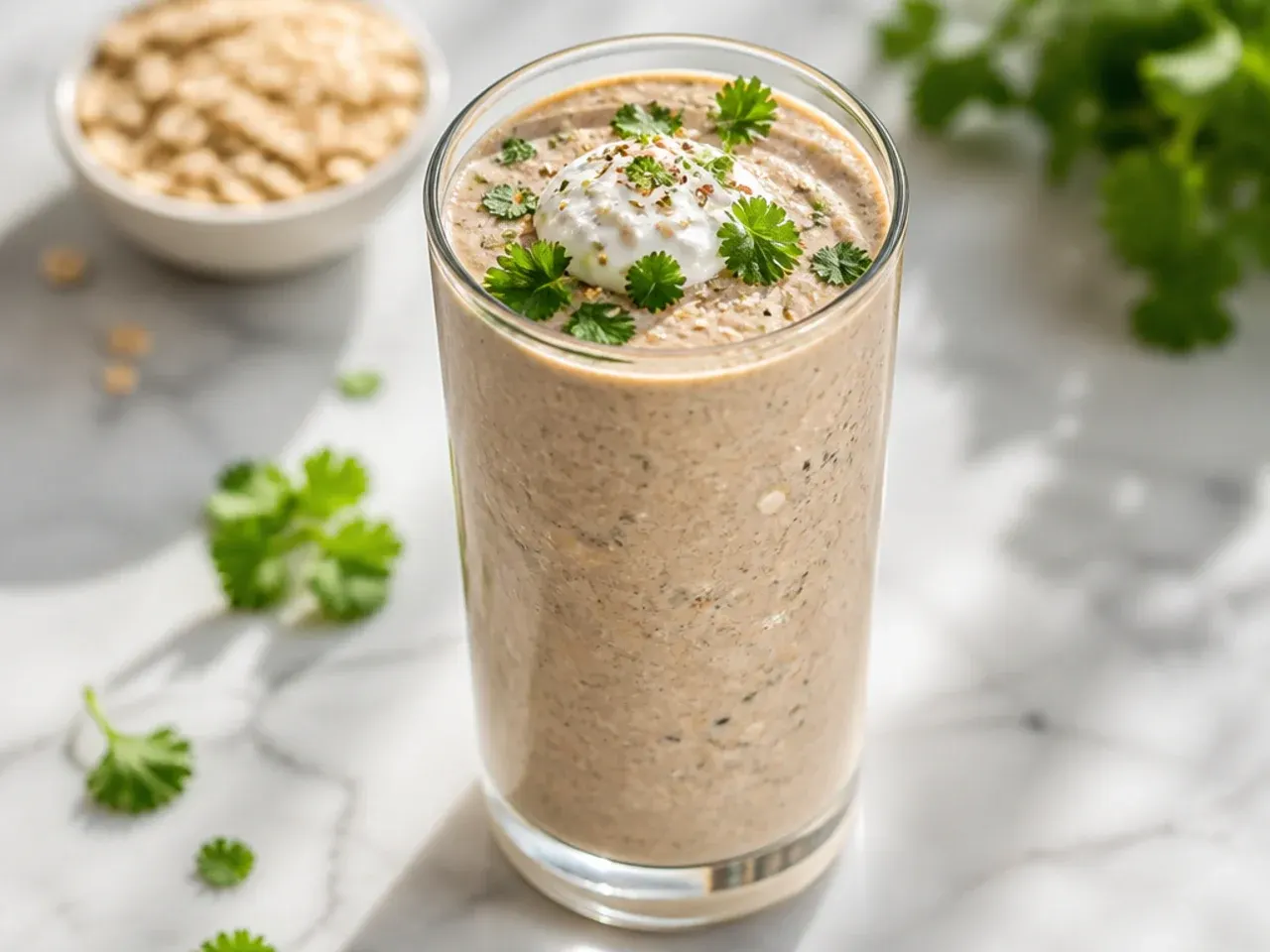 Overnight oat smoothie in a jar prepped the night before