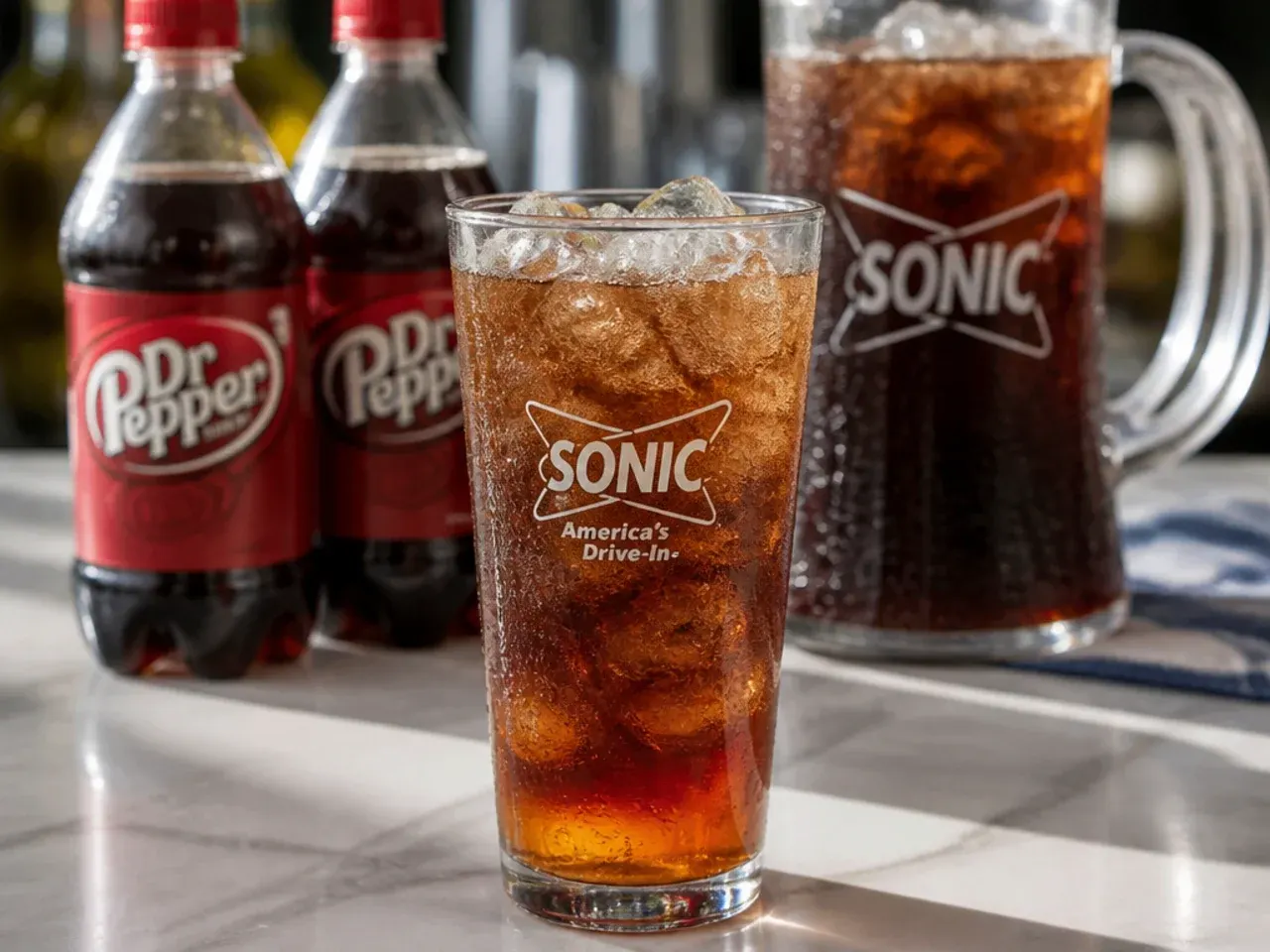 Make-ahead sweet cream and syrups in jars ready for copycat Dr Pepper drinks