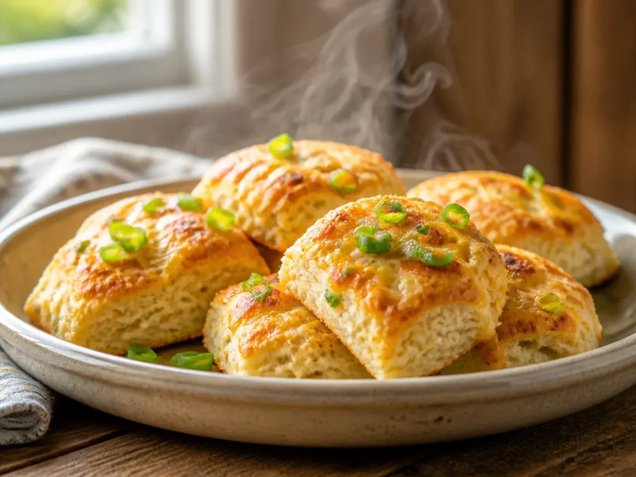 A splash of buttermilk being added to thick, crumbly sourdough scone dough