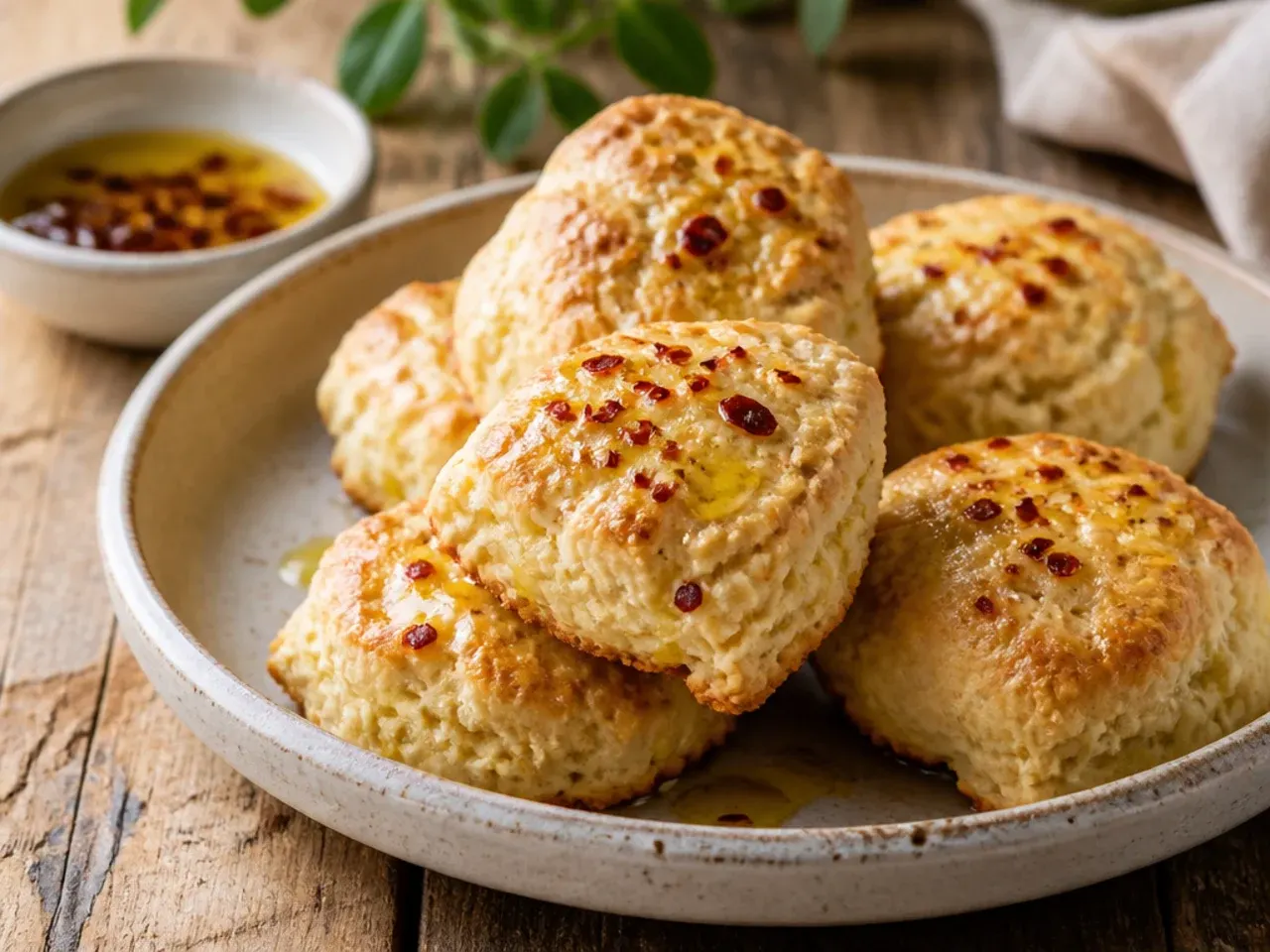 A single mixing bowl with sourdough scone dough being brought together with a rubber spatula