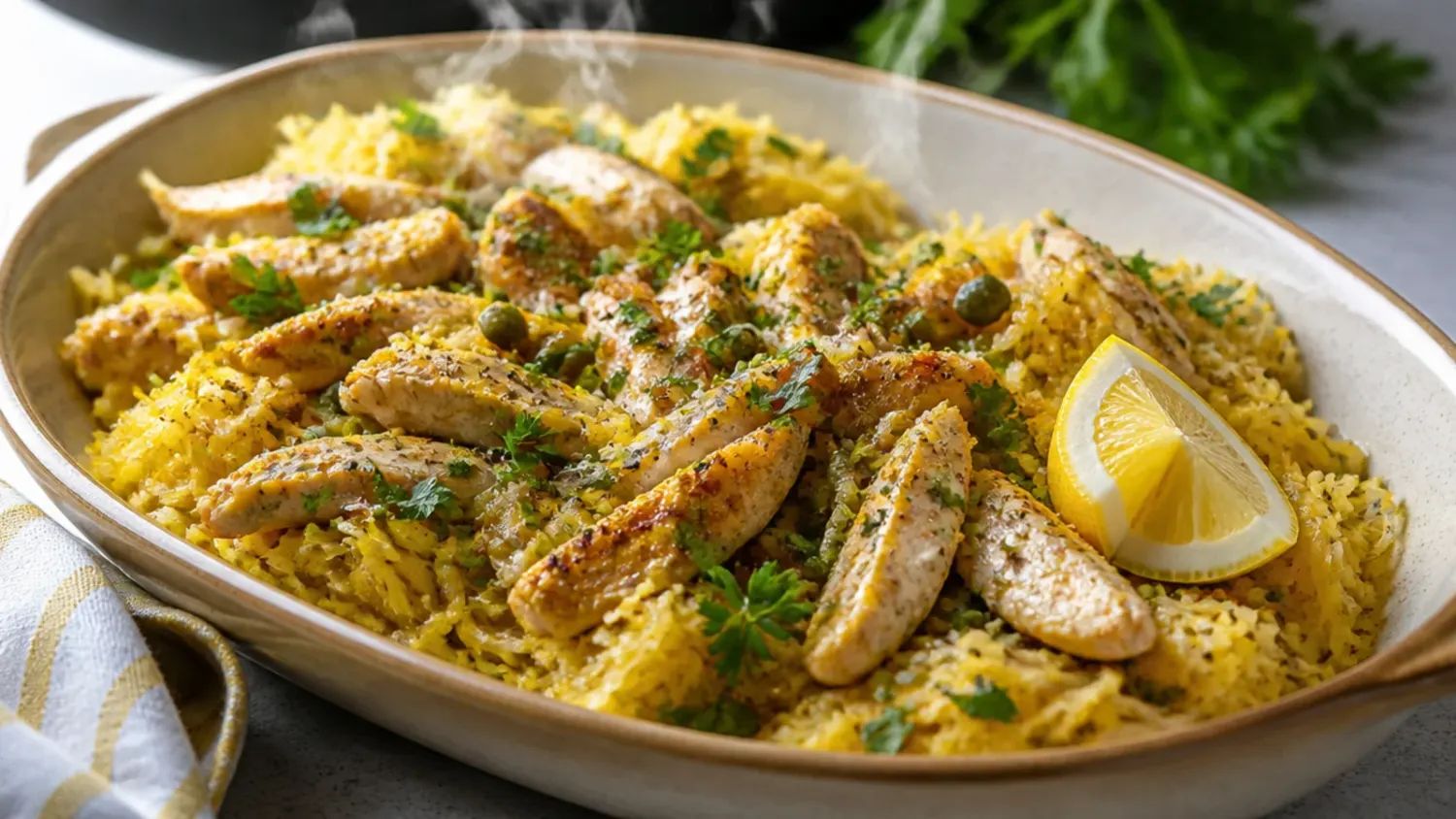 Roasted spaghetti squash boats filled with creamy chicken Alfredo sauce and melted mozzarella, fresh from the oven