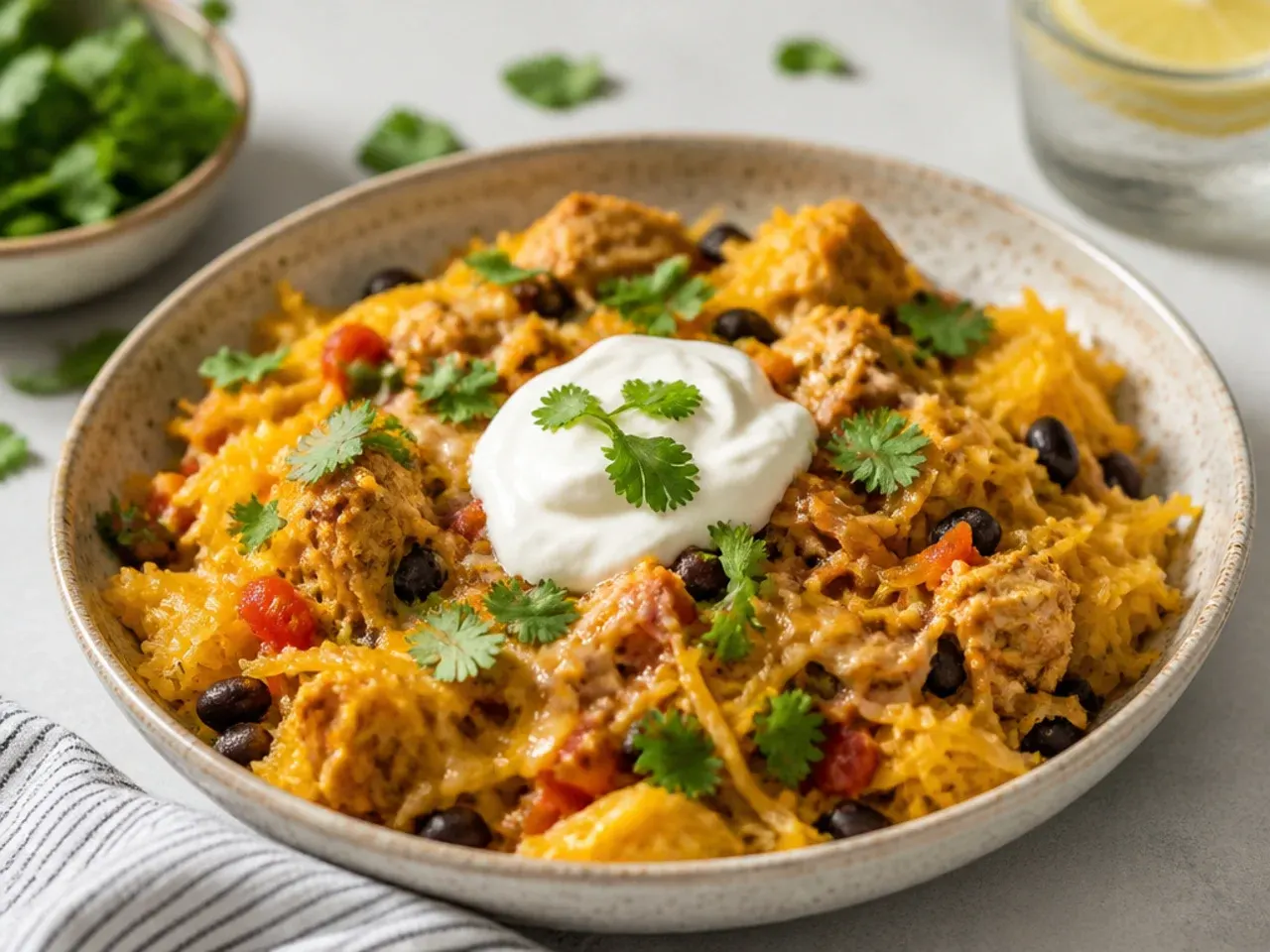 One-pot chicken spaghetti squash skillet fresh from the grill