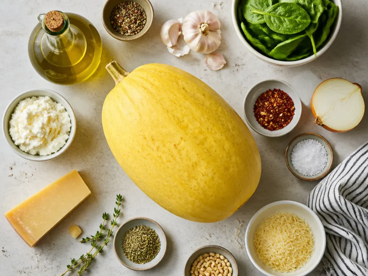 Close-up of hands pressing shredded spaghetti squash strands in a sieve to remove excess water