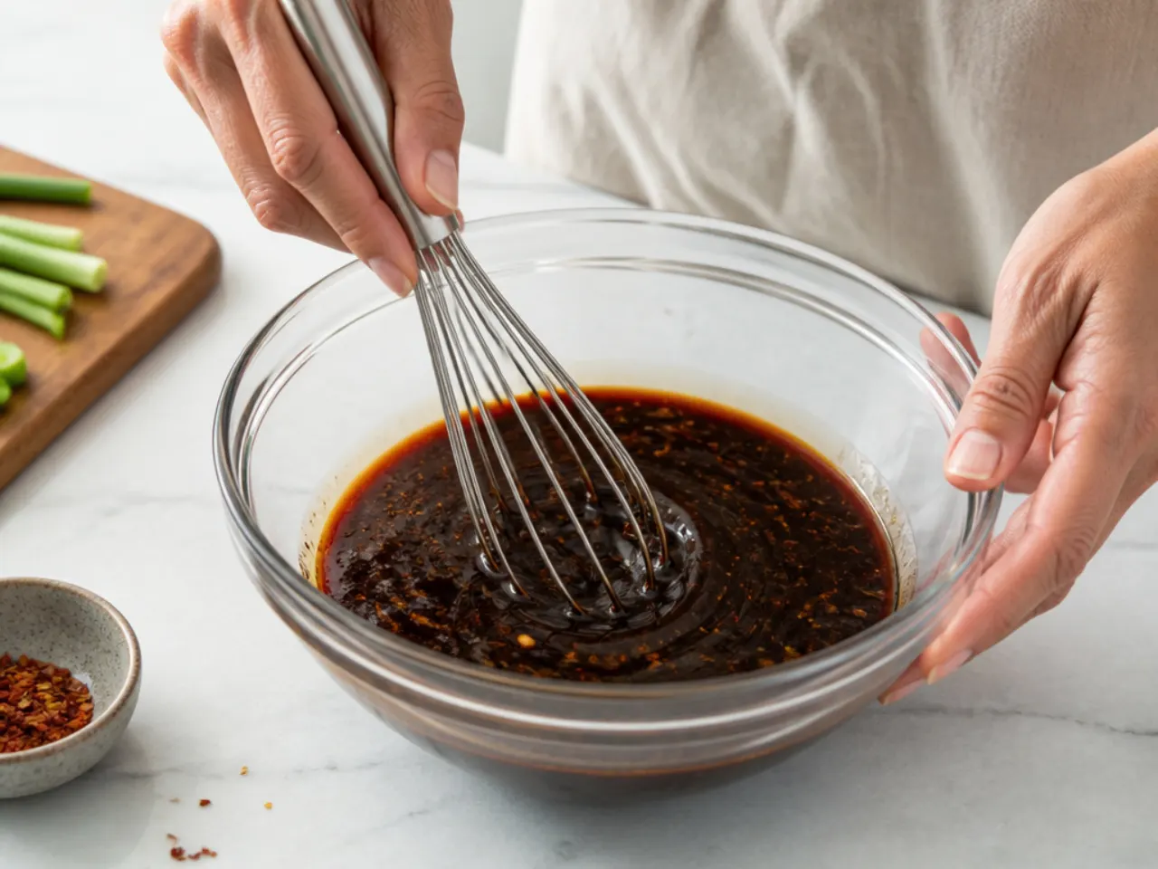 spicy mongolian beef — step 2: mix the sauce