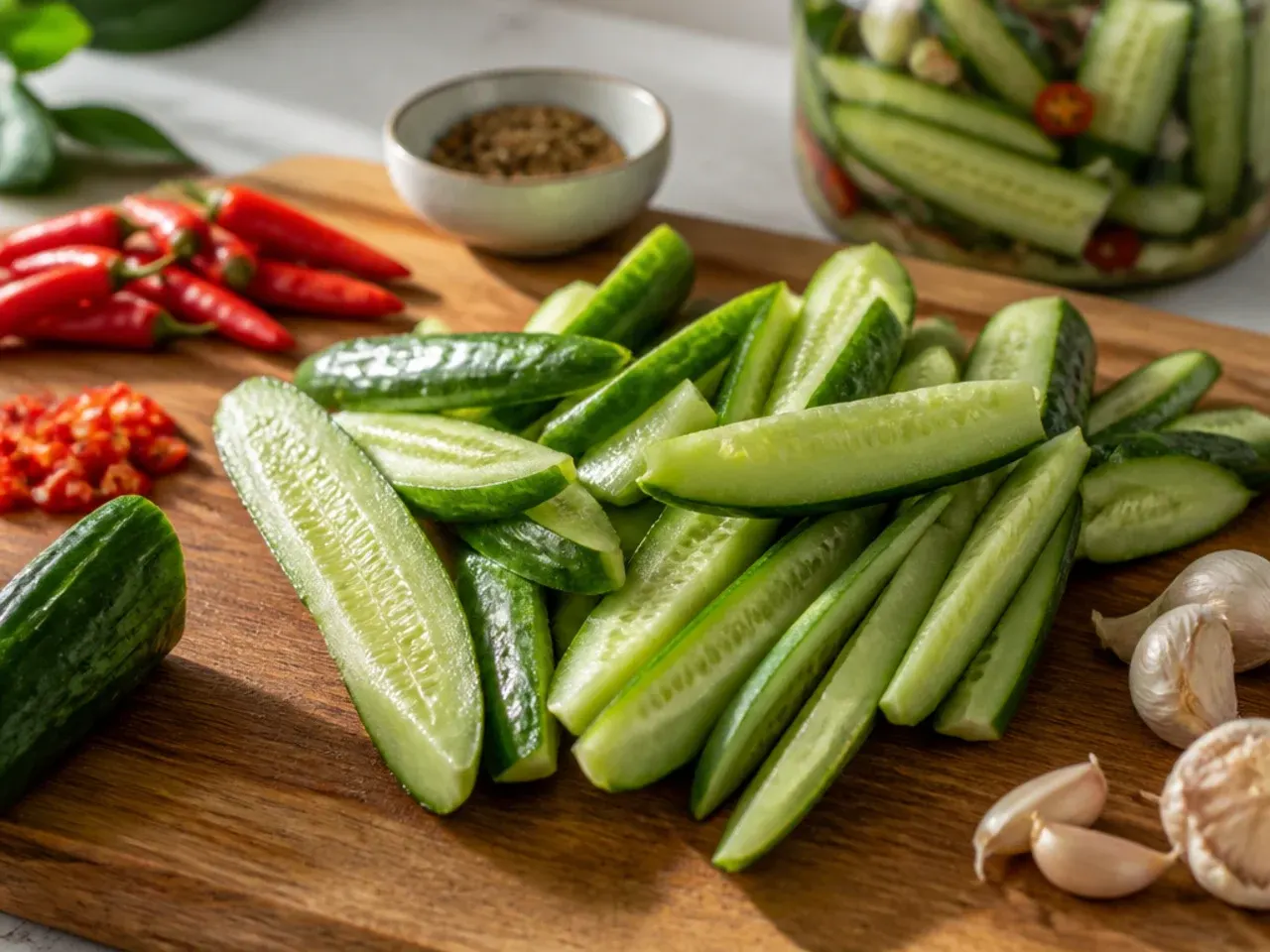 spicy refrigerator pickles recipe step 1