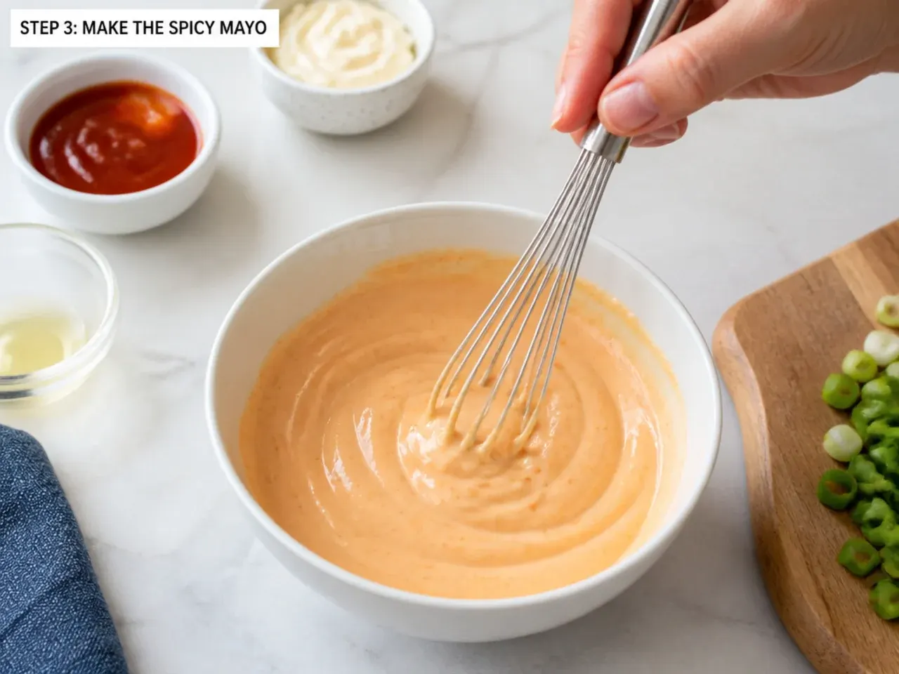 spicy tuna sushi bowl — step 3: make the spicy mayo