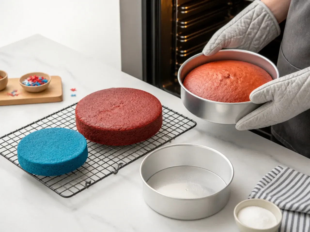 spiderman birthday cake — step 5: bake the sponges