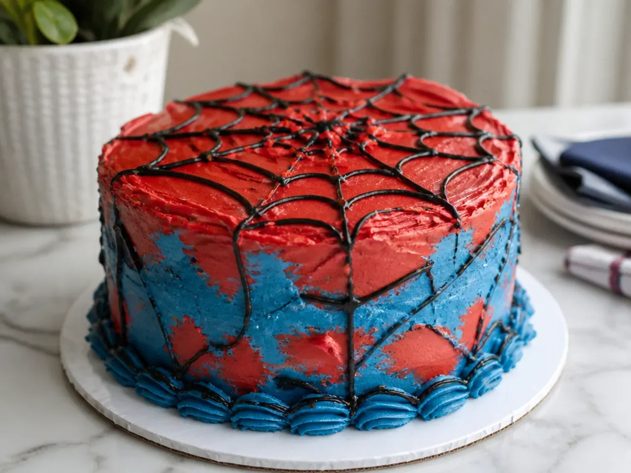 Common Spiderman birthday cake mistakes to avoid with red and blue buttercream