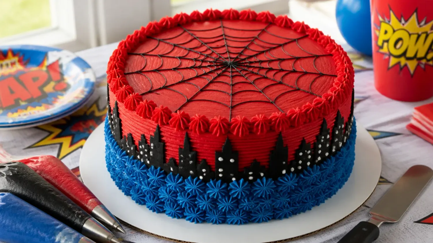 spiderman cake buttercream — 6 Steps to Easy Buttercream Spiderman Cakes