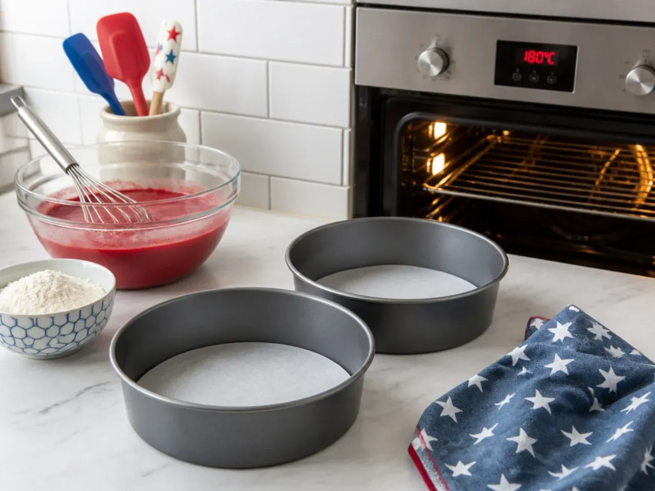 spiderman cake designs — step 1: prep the tins and oven