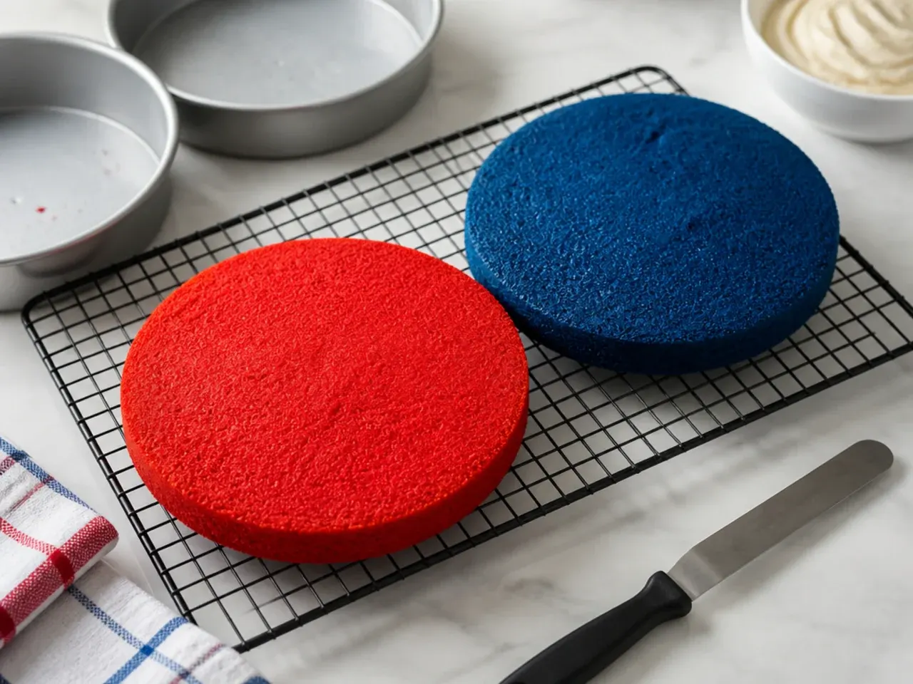spiderman cake designs — step 3: bake and cool the layers