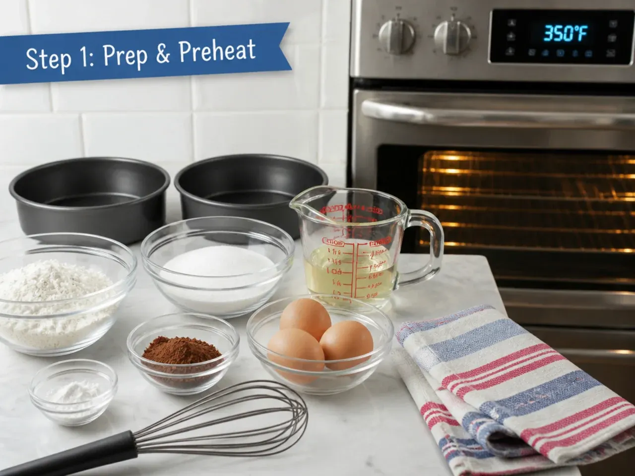 spiderman cake for boys — step 1: prep and preheat