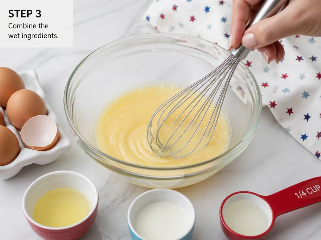 spiderman cupcake ideas — step 3: combine the wet ingredients