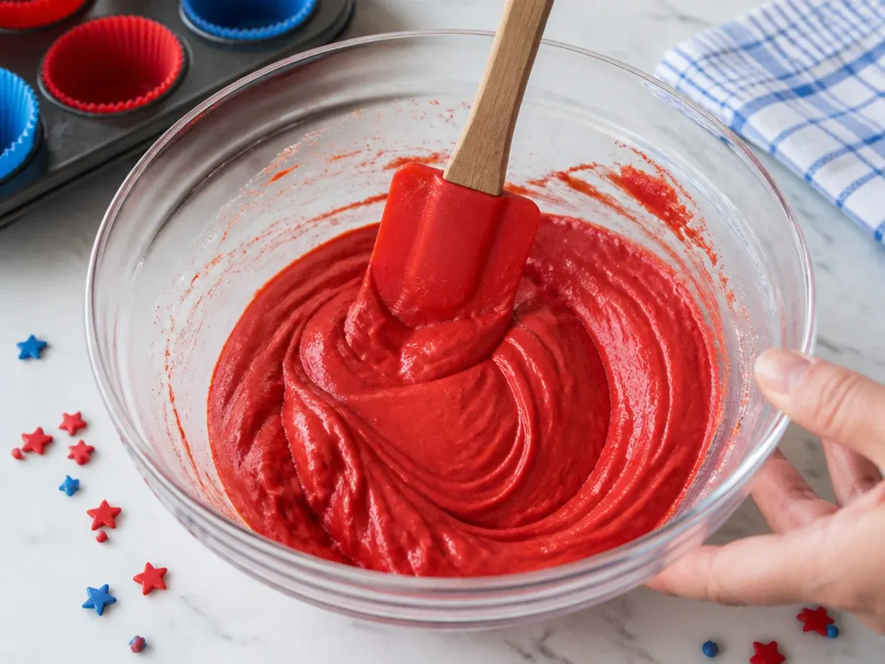 spiderman cupcake ideas — step 4: bring the batter together