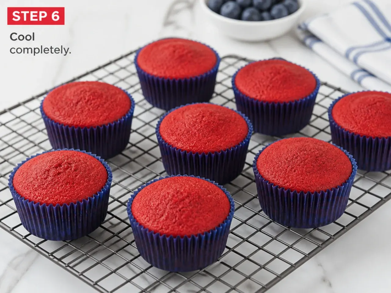 spiderman cupcake ideas — step 6: cool completely