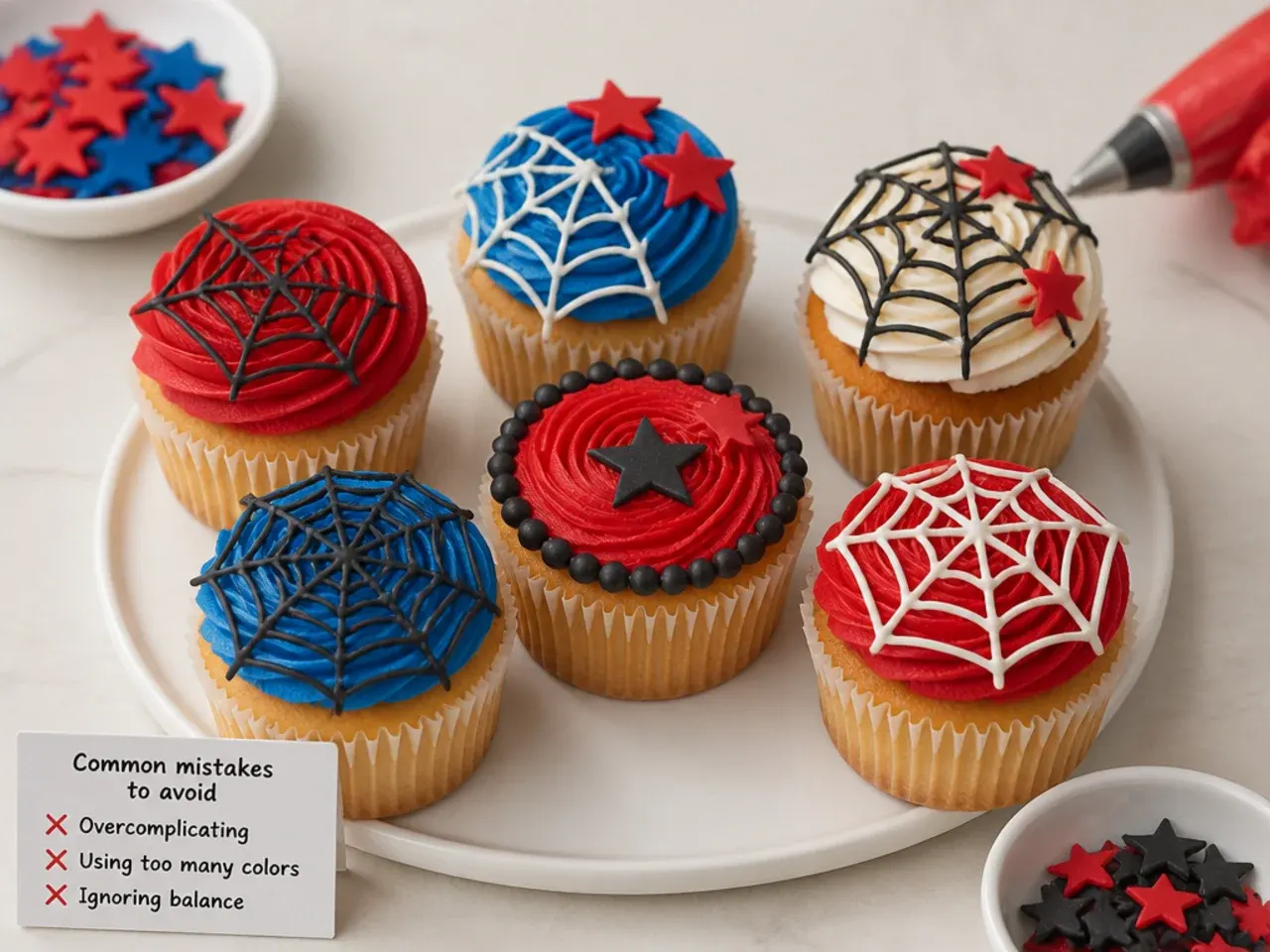 Common mistakes to avoid when decorating Spiderman cupcakes