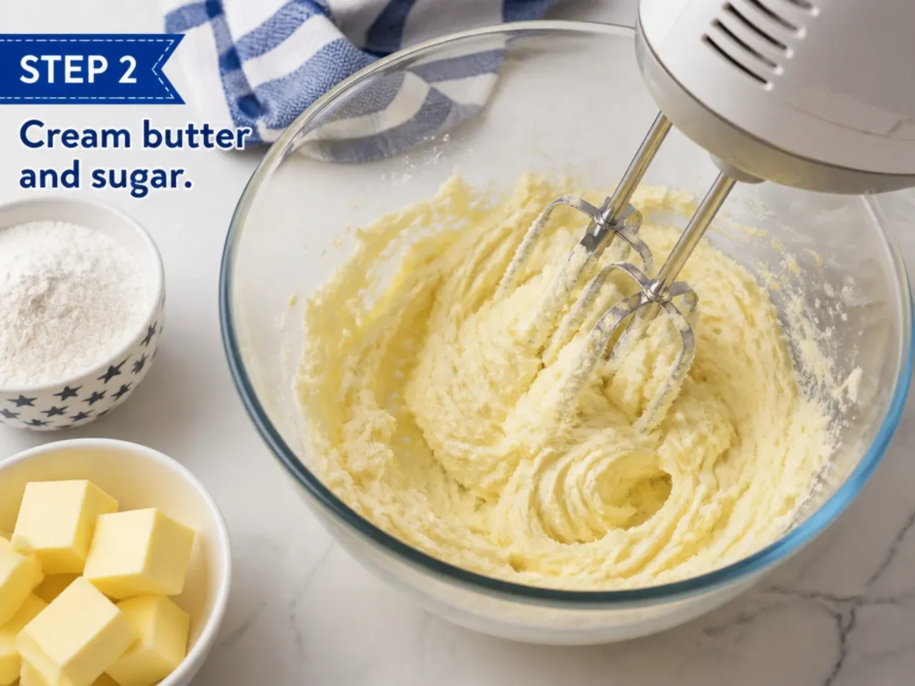 spiderman sheet cake — step 2: cream butter and sugar