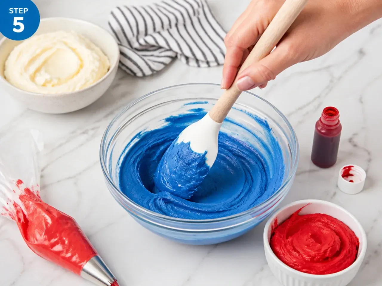 spiderman smash cake — step 5: make and tint the buttercream