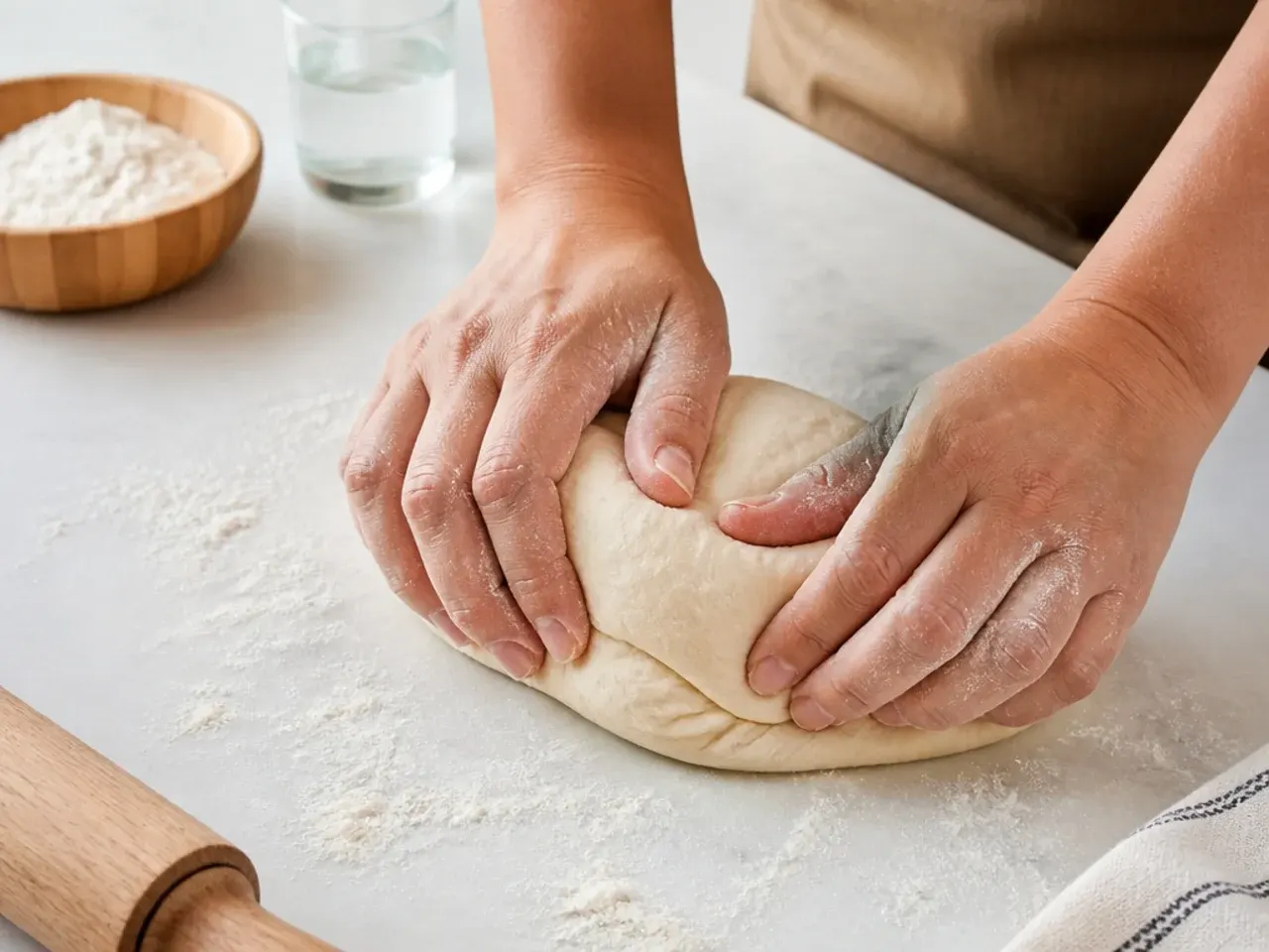 steamed momos — step 1: make the dough