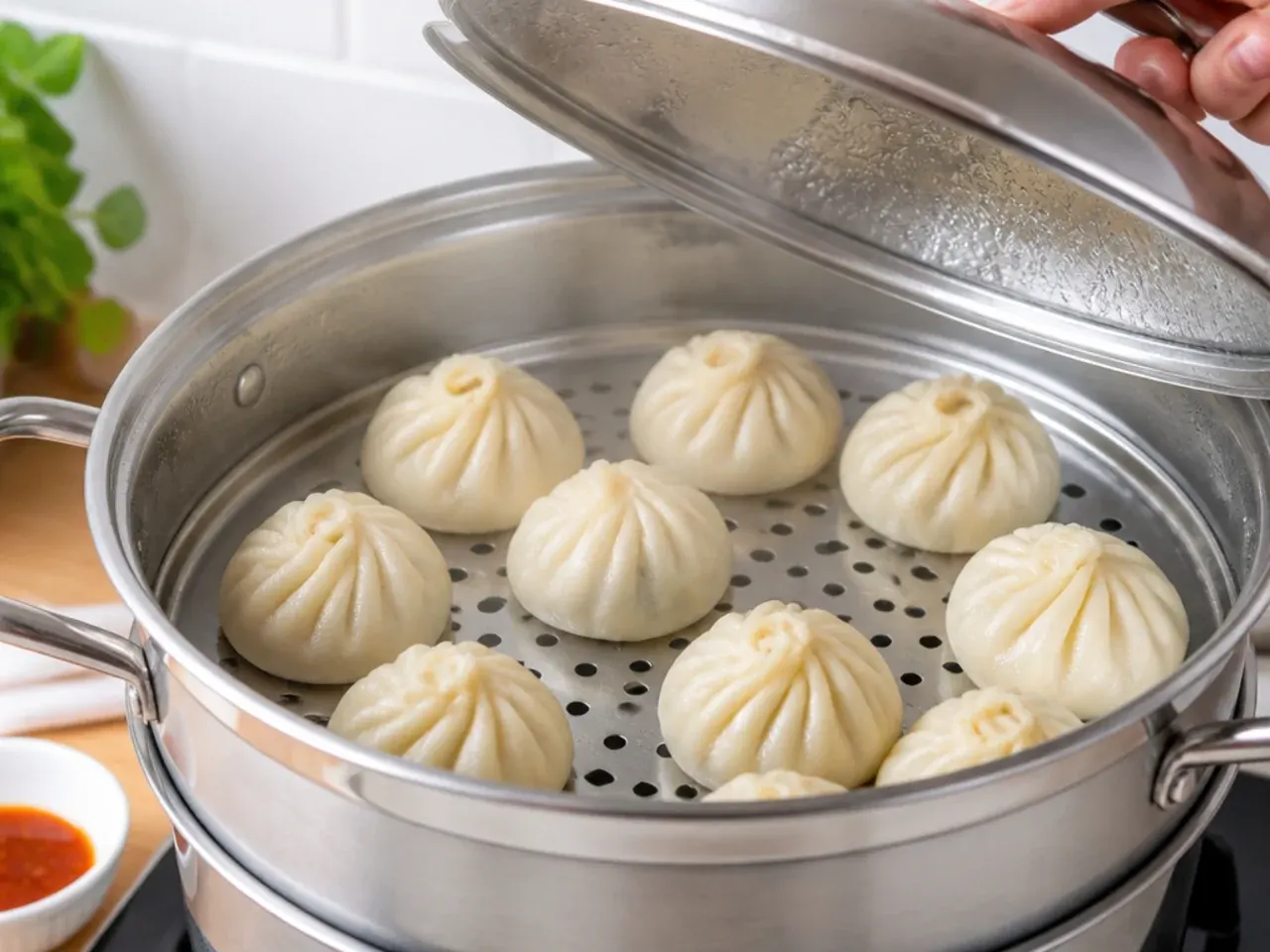 steamed momos — step 6: steam the momos