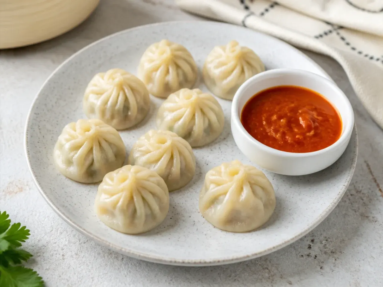 Charming mini one-bite steamed momos sized for kids