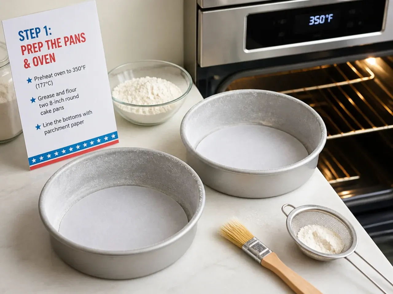 store bought vs homemade spiderman cake — step 1: prep the pans and oven