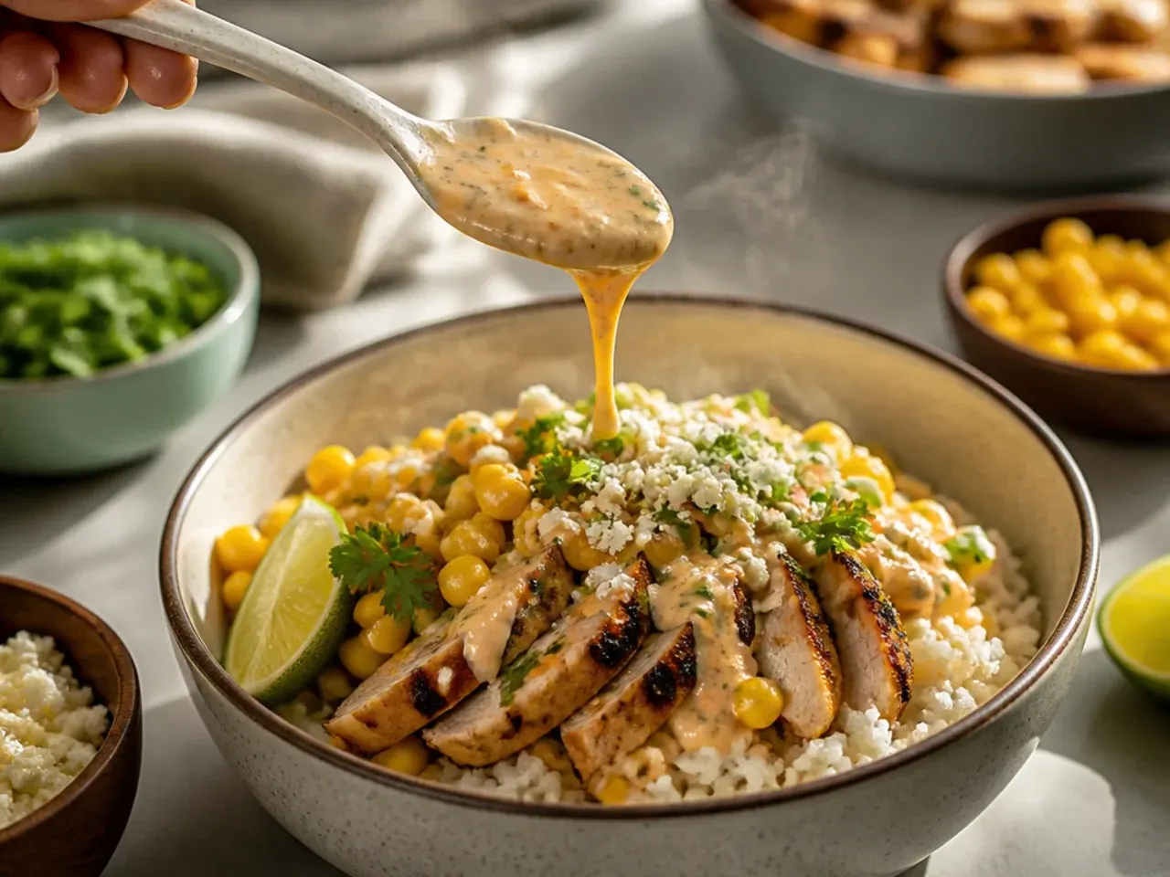 street corn chicken and rice bowl recipe recipe step 7