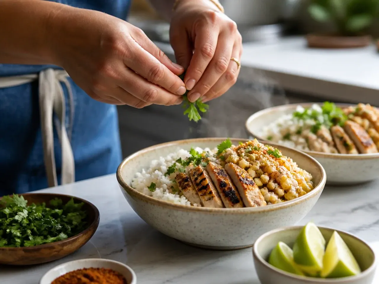 street corn chicken rice bowl giada recipe step 7