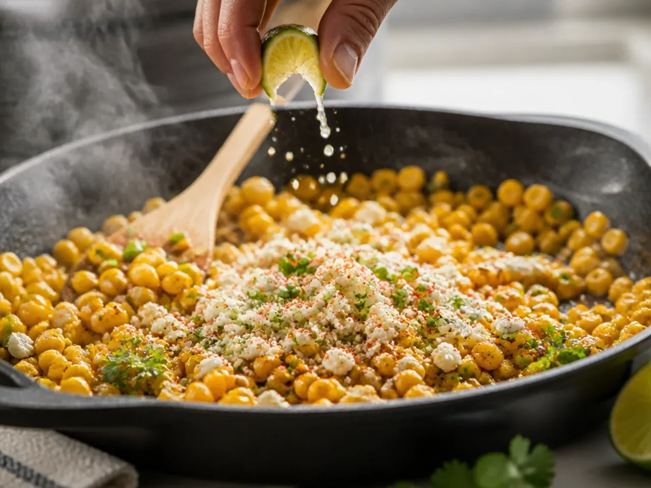 street corn chicken rice bowl healthy recipe step 5